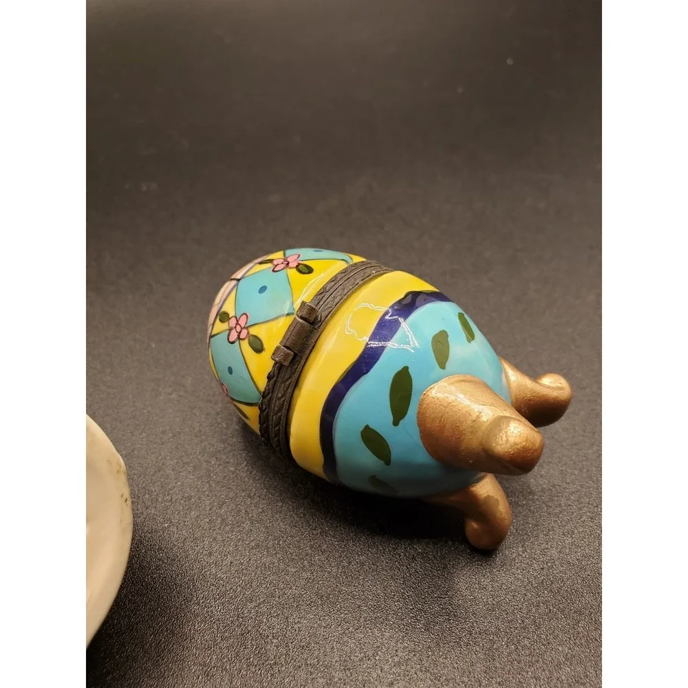 Dept. 56 Snowbunnies True Blue Friends Hinged Box Egg Shaped 3